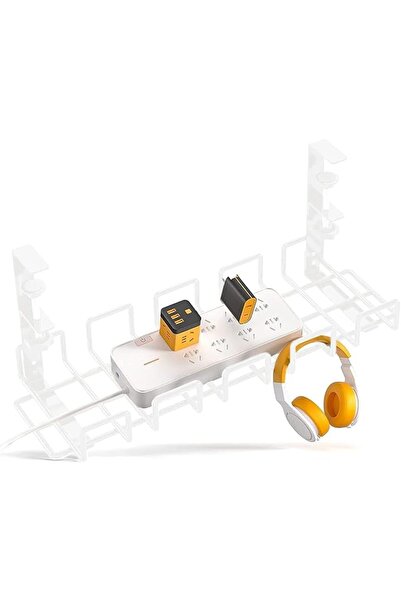 Arabest Under Desk Cable Management Tray, No Drill Wire Organizer with Clamp ...