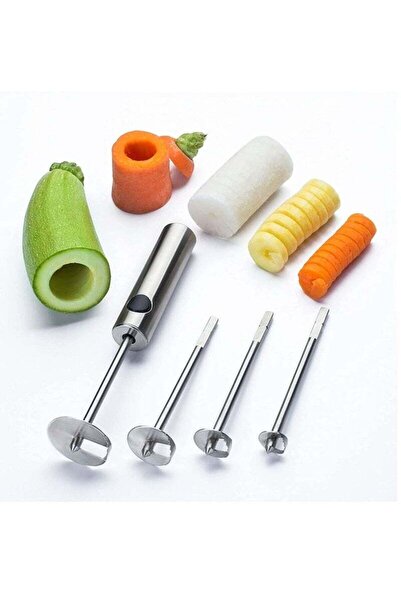 Arabest Stainless Steel Vegetable Drill Fruit Corer and Veggie Spiralizer Twi...