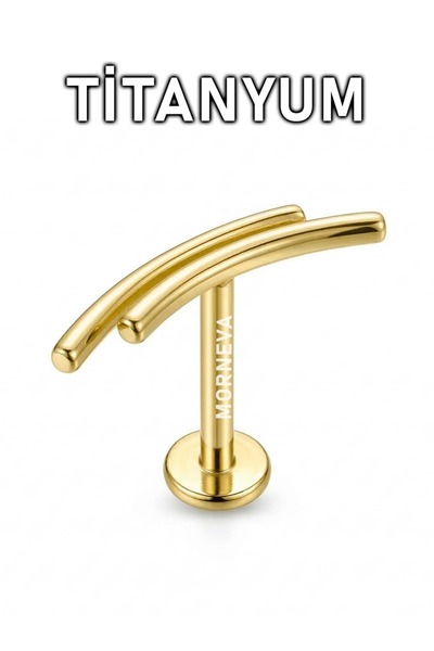 MORNEVA Titanyum Taşsız Şeritler Helix Conch Lobe Kulak Piercingi (1 Adet)