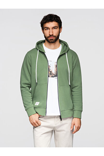 OMBRE Bărbați Hanorac Bumbac cu Glugă OM-SSBZ-0272 Verde