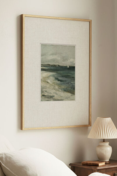 Zevahir Home 1 PICTURĂ VINTAGE CU PEISAJ MARIN ȘI DE COASTĂ, ÎNRĂMUITĂ ÎN CAD...