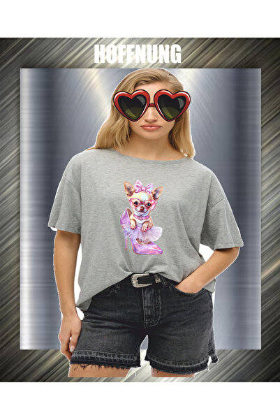 HOFFNUNG Tricou UNISEX cu mânecă scurtă, guler rotund, imprimat cu WOOOO DOG ...