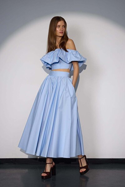 NOK İSTANBUL Aura Maxi Skirt Blue