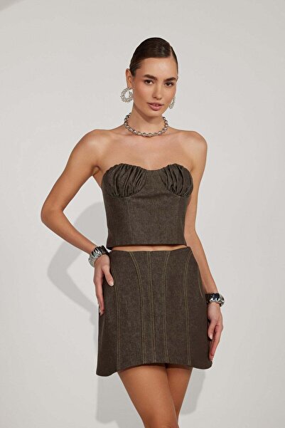 NOK İSTANBUL Icon Form Mini Skirt DARK GREEN