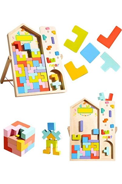 Generic أحجية خشبية ثلاثية الأبعاد ملونة متعددة الاستخدامات للأطفال الصغار من...