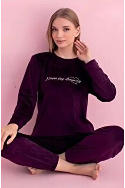 MODELLİFE Velvet Pajama Set Mulberry