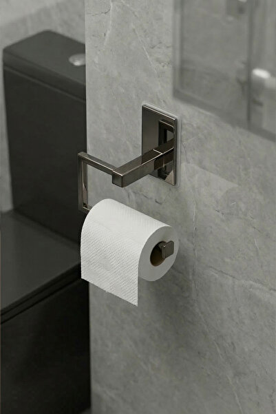 Zift Unique 304 Paslanmaz Çelik Füme Titanyum Tuvalet Kağıdı Askısı Yapışkanl...
