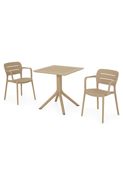 Maison Mex Set mobilier gradina/terasa 2 scaune si masa TIPPUS/MARCO, bej