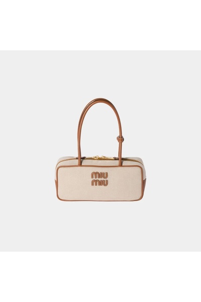 Miu Miu حقيبة كتف جلدية Beau Bag ذات مقبض علوي وحقيبة حمل صغيرة