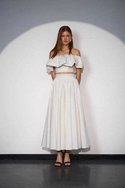 NOK İSTANBUL Aura Maxi Skirt Ecru