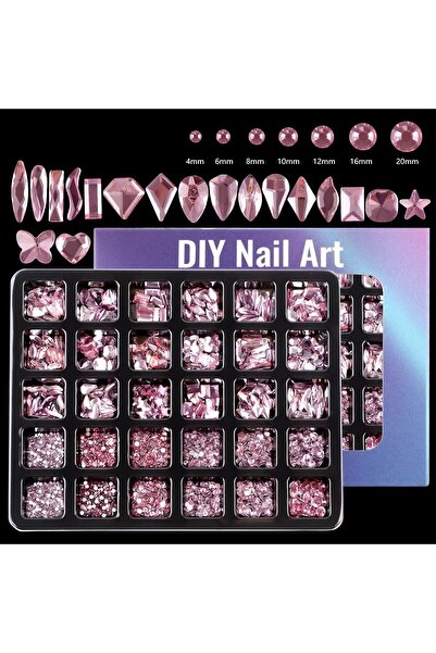 delis Маркизовски кристали за нокти, RHINE72, Розови