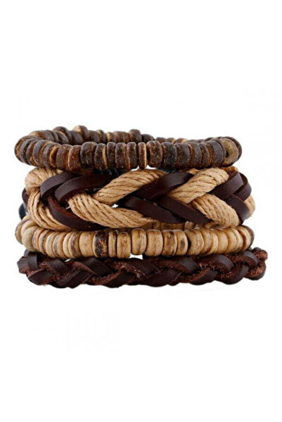 Activ Elegant Men's Bracelet Set Made of Natural Stones and Leather– Premium ...