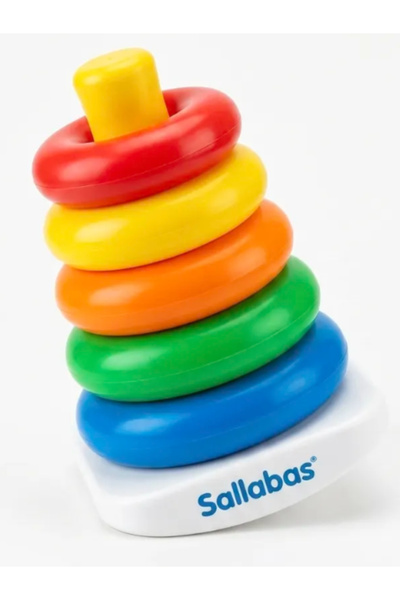 FeyzaDesign Renkli Sallanan Çıngıraklı Halkalar İlk Kule Oyuncağı