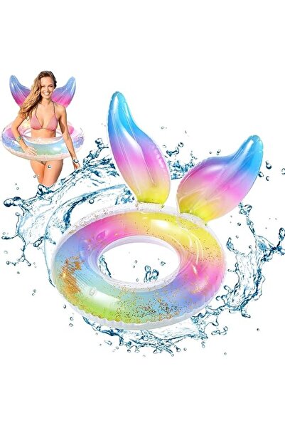 Arabest Swimming Ring, 30" Mermaid Swimming Float Rubber Ring, Inflatable Rin...