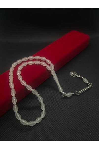 sarıyer silver Phosphorescent Cat's Eye Barley Cut 33-Habbali Steel Embroider...