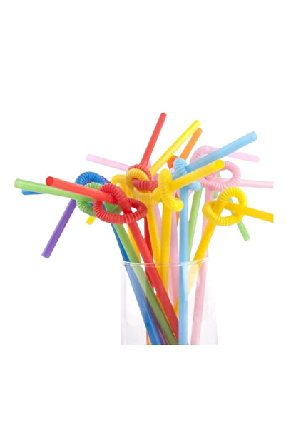 None Disposable Plastic Drinking Straws (6mm, 100 Pack)