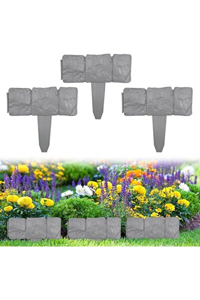 Arabest 20 Pieces Garden Lawn Edging Plant Border Grey Stone Style Lawn Edgin...