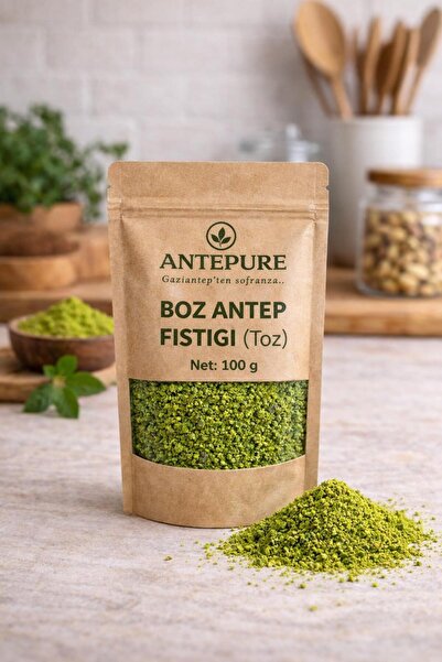 ANTEPURE Antep Boz Yeşil Toz Fıstık 100 G (Premium Kalite)- Baklava, Pasta ve...