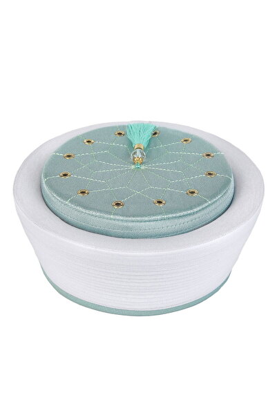 İkranur Andalucia Imamat Sarık, culoare verde apă - țesătură din pâslă pentru...