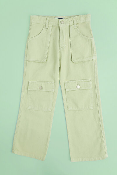 Fulla Moda Pantaloni pentru fete buzunar cargo Palazzo cu fermoar