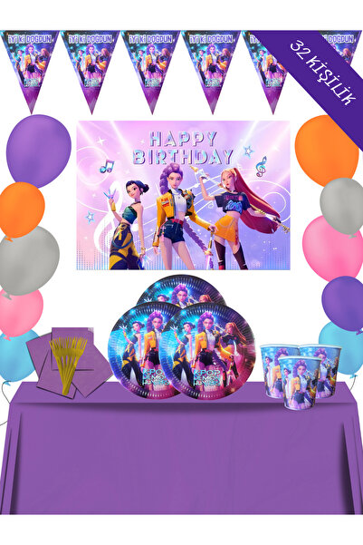 snowparty 32-Person Kpop K-Pop Demon Hunters Themed Birthday Party Decoration...