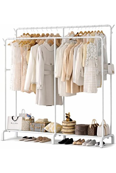 TOSHIONICS Heavy Duty Double Rail Clothing Rack 181cm Garment Organizer with ...