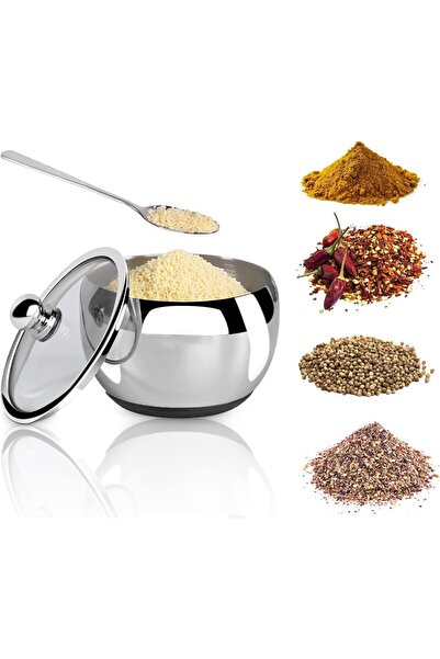 BPA Silk Route Stainless Steel Sugar Bowl with Non-Slip Silicone Base