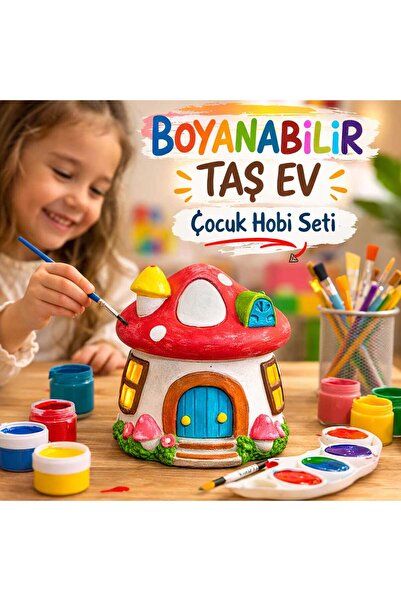 Hobicini Şirinler Evi Boyama Seti Etkinlik Seti Kendin Yap Eğitici Öğretici O...