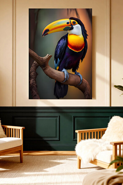 Mushen Studio Toucan Bird Colorful Beaked Tropical Canvas Painting Living Roo...