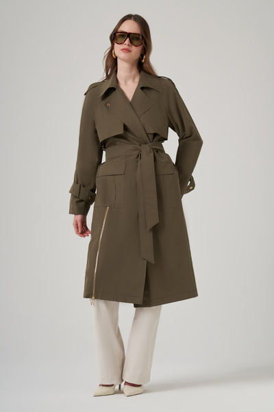 Nuss Belt Detail Cap Jacket 6045 Khaki