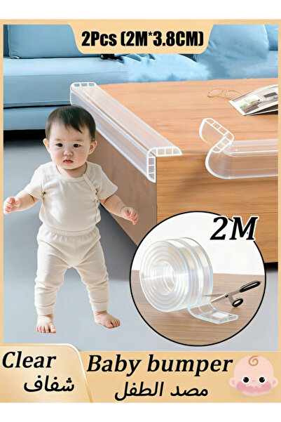 Generic （2M*3.8CM）2PCS PVC Safety Corner Protector Clear Edge Protector Strip...