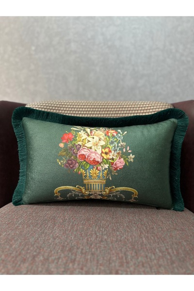 Fabricland Importat İ mătase a catifea verde smarald dreptunghiular clasic fl...