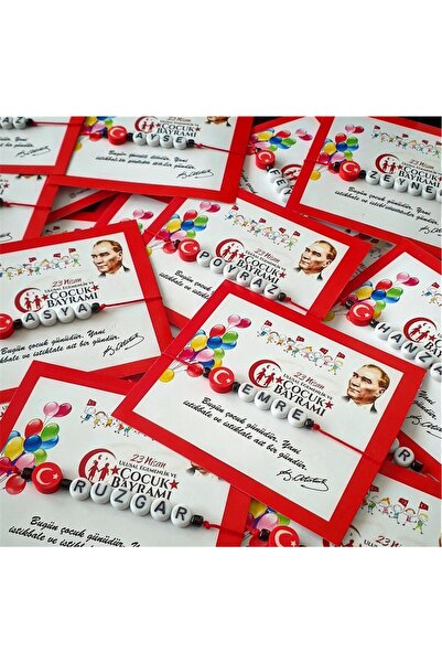 EL YAPIMI 23 Nisan İsimli Hediyelik Bileklik