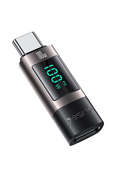 Yesido OTG Adapter, Type-C to Type-C, 100W, Digital Display, Aluminum Alloy, ...