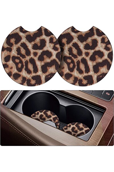 Silk Route Spice Company Silk Route - 4 Packs Leopard Car Coasters, 2.56 Inch...