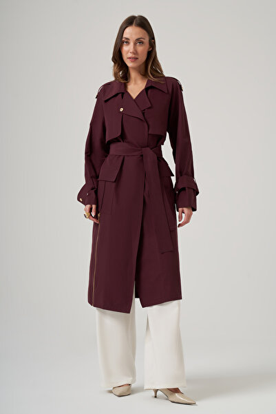 Nuss Belt Detail Cap Jacket 6045 Plum