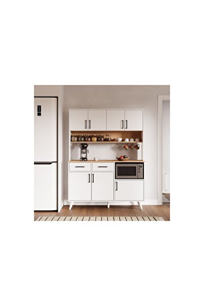 Vivense LAVO ÇOK AMAÇLI KAHVE KÖŞESİ DOLABI, 7 KAPAKLI 2 ÇEKMECELİ