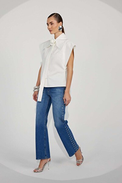 NOK İSTANBUL Icon Stud Denim Jeans Blue Denim