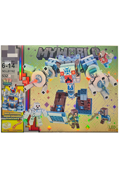 OEM Set de construcție Minecraft - Robot Golem de gheață cu lumini LED, 532 d...