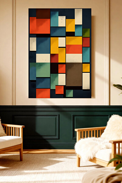 Mushen Studio Blocuri colorate geometrice abstracte Artă modernă Pictură pe p...