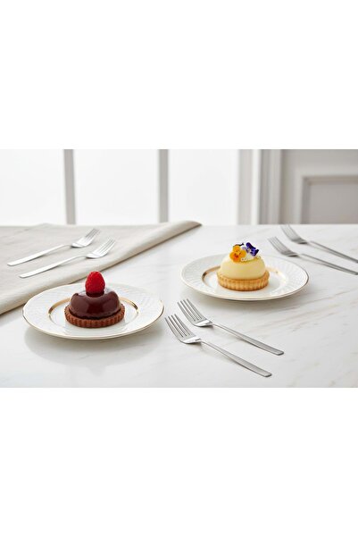 Quttin Set of 6 Stainless Steel Dessert Forks Model LOUVRE –