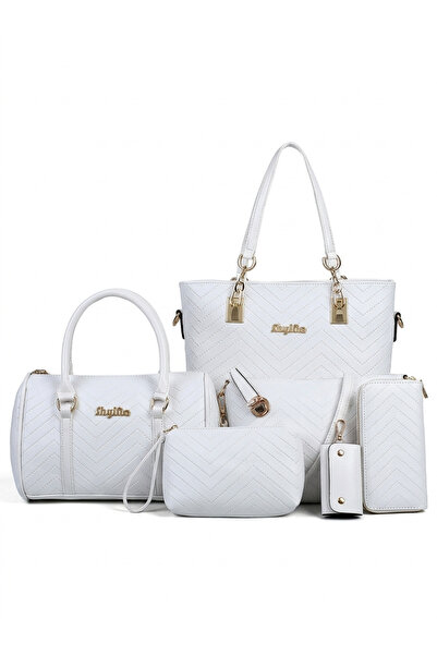 Magdeal Set of 6 Eco- Leather , Chevron Pattern