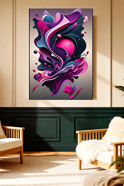 Mushen Studio Abstract Pink Flow Artă modernă Tablou pe pânză Decor pentru su...