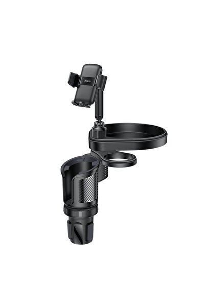 Yesido 4-in-1 Car Mount, Cup Holder, 360° Rotation, 4.7-7.2 inch, Black