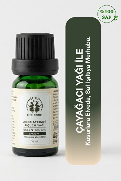 Aura Bitki Cadısı %100 Saf Çayağacı Aromaterapi Uçucu Yağı - Gözenek Sıkılaşt...