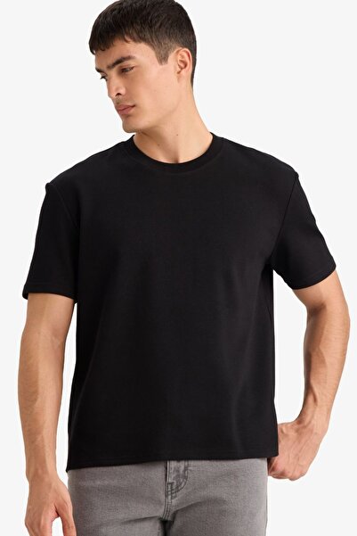 DeFacto Bărbați tricou D7912AX/BK81 NEGRU