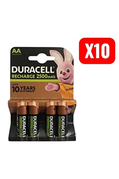 Duracell Şarj Edilebilir Kalem Pil 4'lü 2500 mAh 10 Adet