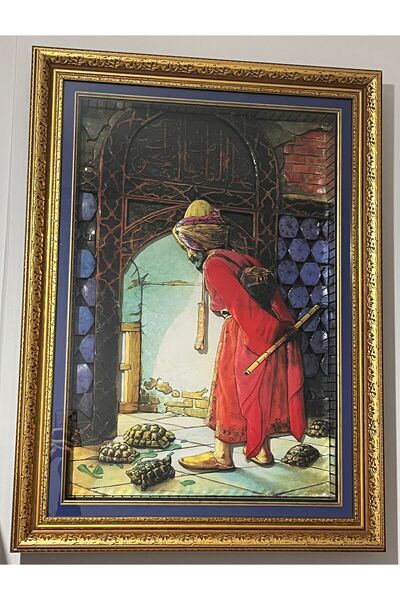 Desen Dünyası Osman Hamdi Bey Kaplumbağa Terbiyecisi 3D Kabartma Tablo - Sana...