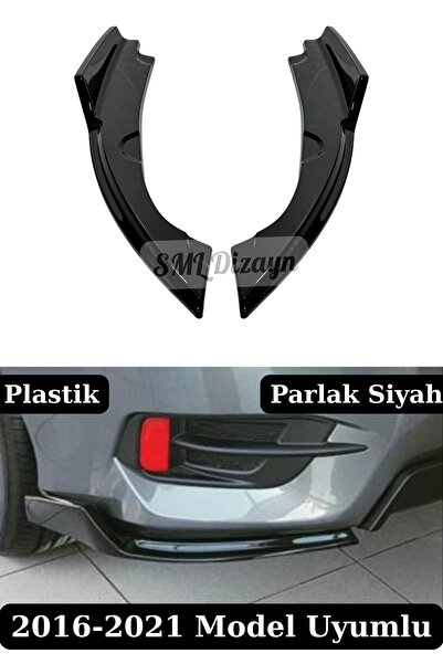 SML Dizayn Honda Civic FC5 2016-2021 Uyumlu Arka Flap Çıkıntılı Model - Piano...