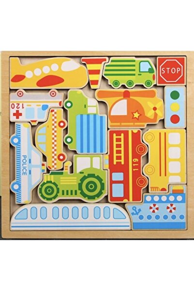 OEM Montessori Wooden Puzzle with Vehicles